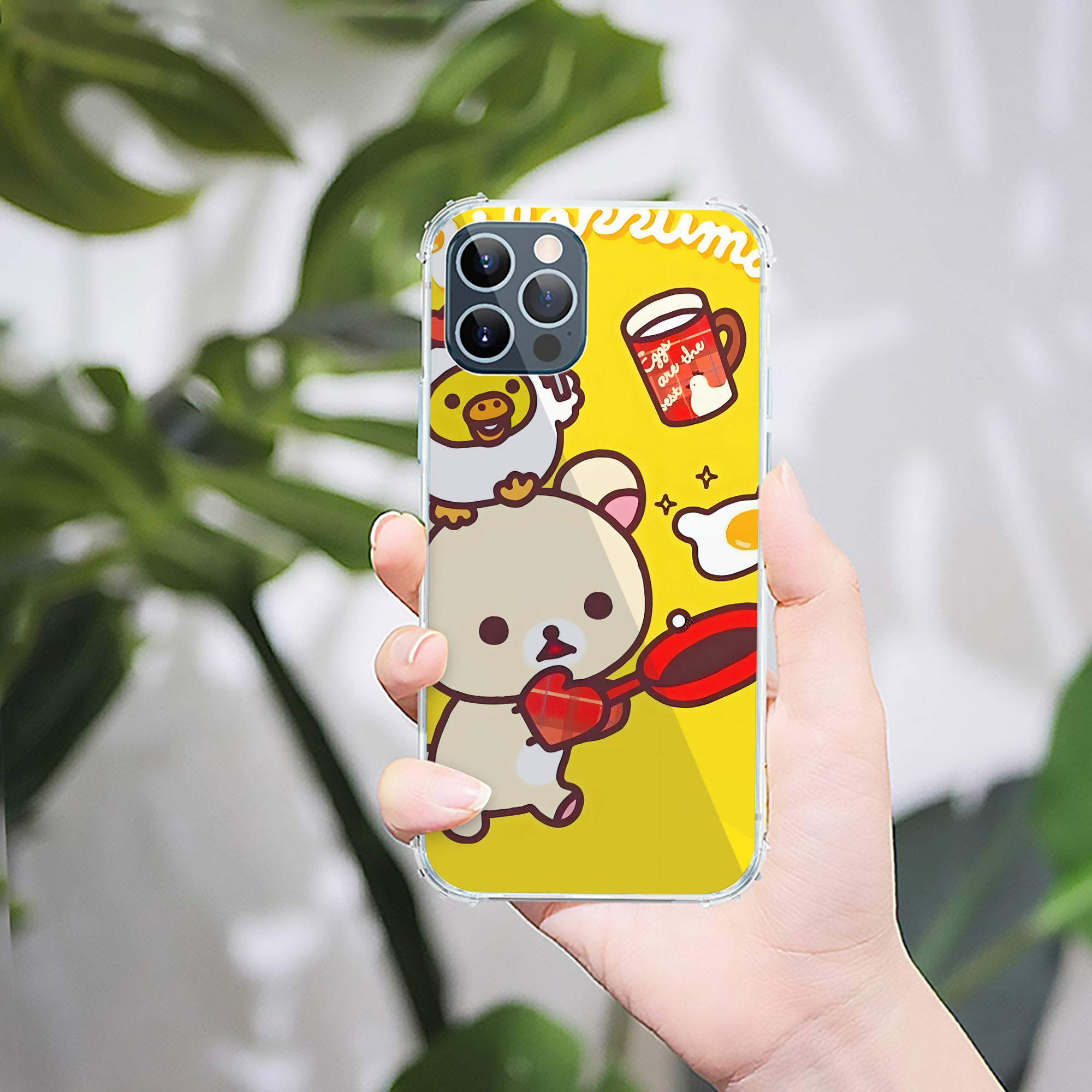 （画像用） リラックマ リラックマ キイロイトリ Rilakkuma Korilakkuma Kiiroitori 【iPhone 12シリーズ対応】透明スマホケース（クリアソフトケース）